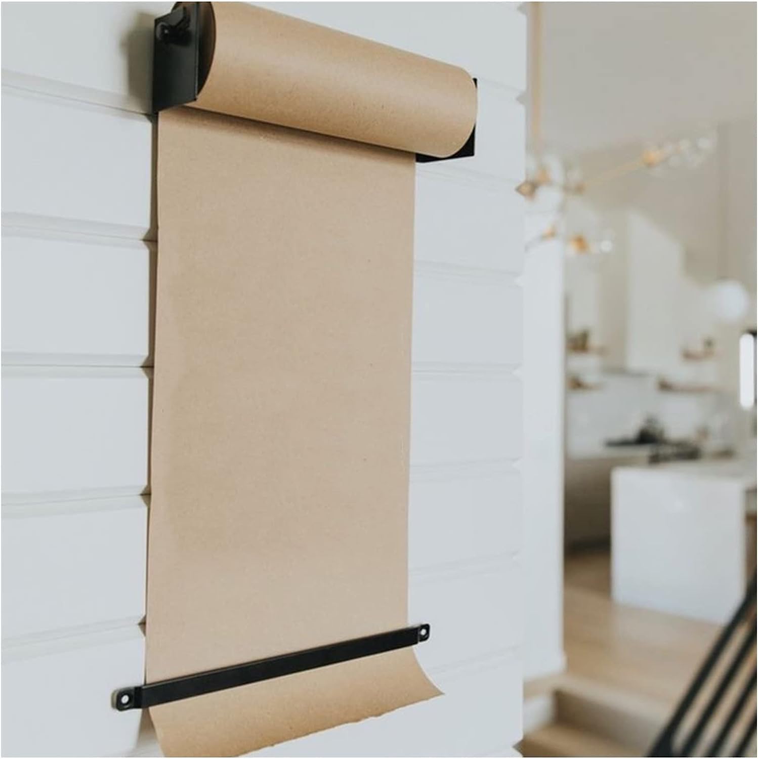 Distributeur Mural de Rouleaux de Papier Kraft pour Salle d'art, Maison, Bureau, Cuisine, Magasin, découpe de Rouleaux de Papier à Suspendre(97 cm/38,2 Pouces de Large)