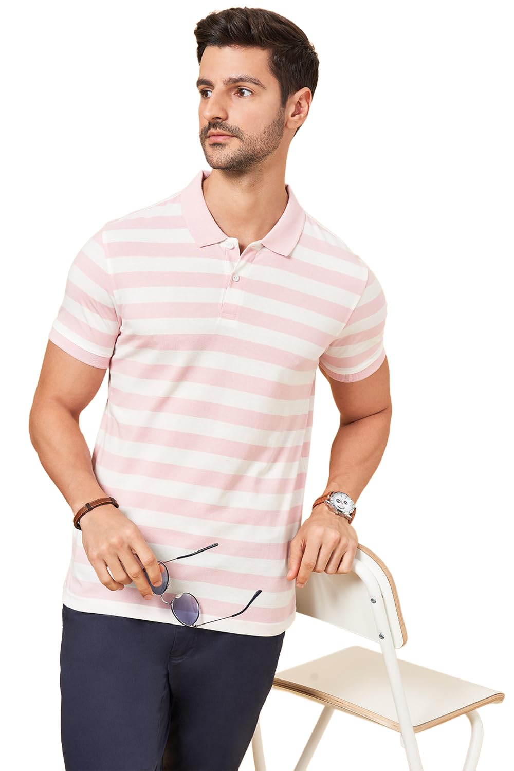 Men's Byford Pink Polo T-Shirt Slim Fit,Pink,S-picture-13