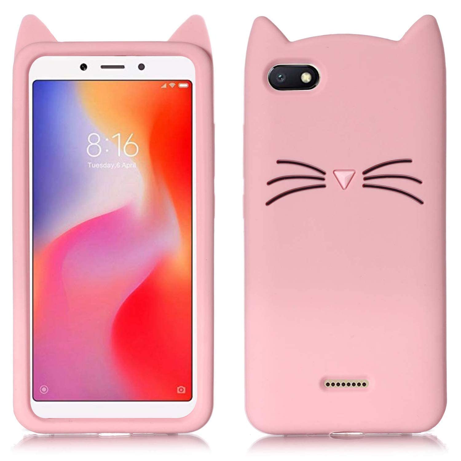 BINTAGE Coloured 3D Cat Soft Silicone Girls Back Case Cover for Mi Redmi 6A - Baby Pink (B0CW6GG9XK) Amazon Price History, Amazon Price Tracker