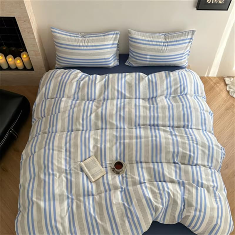 Housse de couette simple réversible imprimée pour lit 1 personne en microfibre