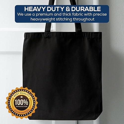 Miniatura 3 de Simpli-Magic Bolsas de lona para manualidades compras comestibles libros playa bolsa de pañales y mucho más 13 x 15 pulgadas negro 12 unidades