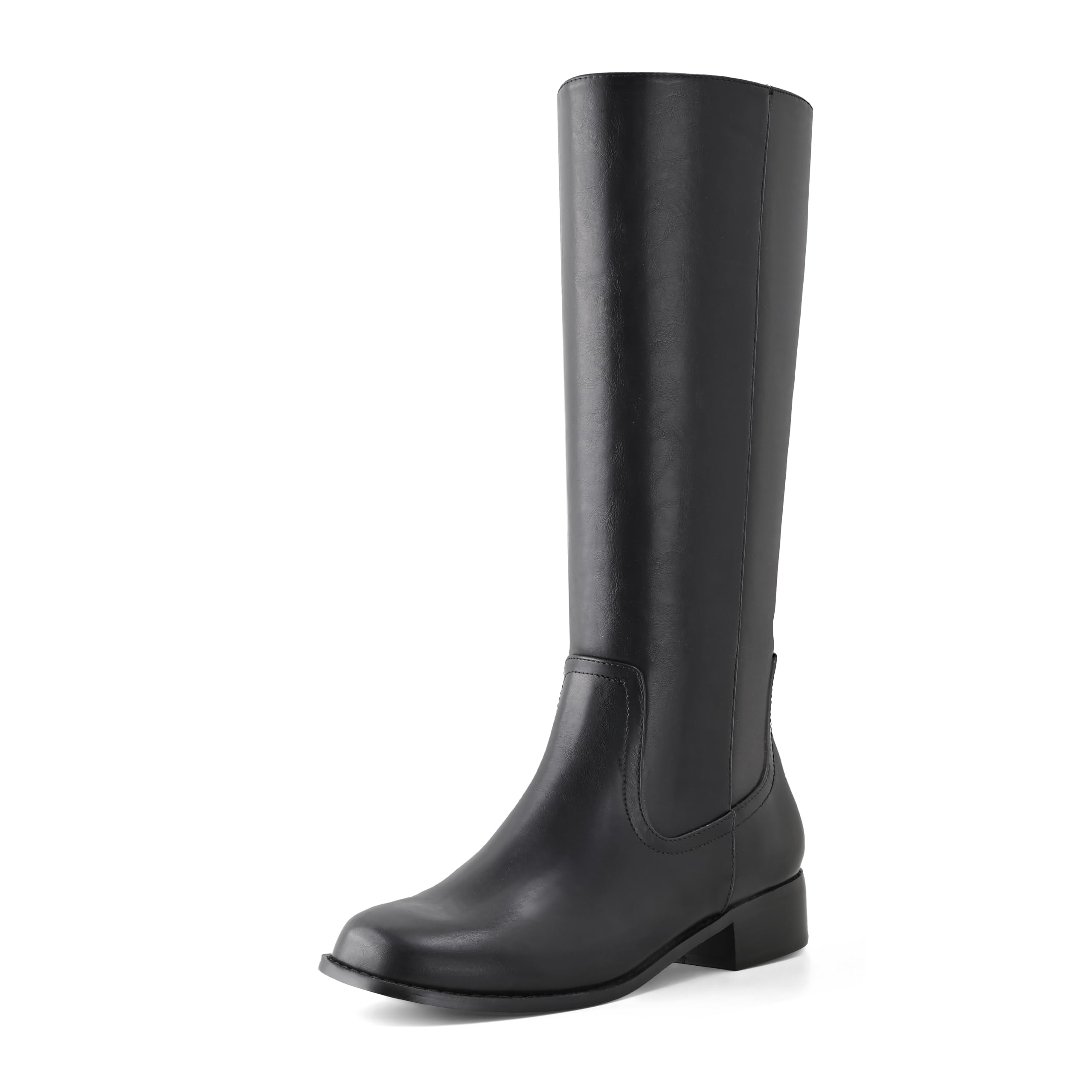 Photo 1 of ***DAMAGED - SEE NOTES/PICTURES***Shoe'N Tale Women's Knee High Boots Block Low Heel Square Toe with Side Zipper Fall and Winter Fashion Comfortable Boots(6,Black)