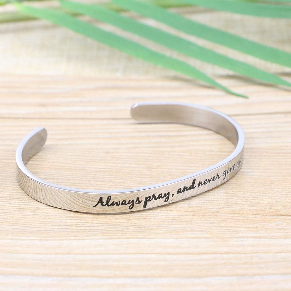 𝐂𝐡𝐫𝐢𝐬𝐭𝐢𝐚𝐧 𝐁𝐫𝐚𝐜𝐞𝐥𝐞𝐭𝐬 for 𝐖𝐨𝐦𝐞𝐧 Inspirational Religious Gifts for Her Bible Verse Bapstism Jewelry Cuff Bangle - Image 2
