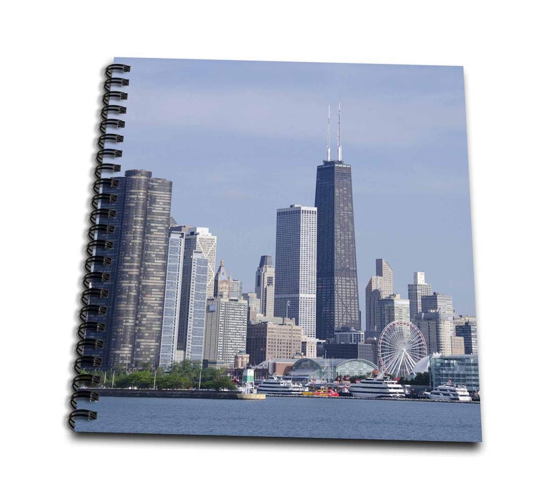 Livre de mémoire Lac Michigan 3dRose grand format au design urbain