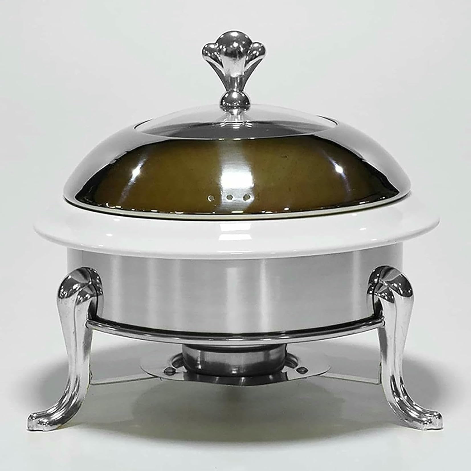 Buffet réchaud rond acier inoxydable avec revêtement céramique pour buffet de fête