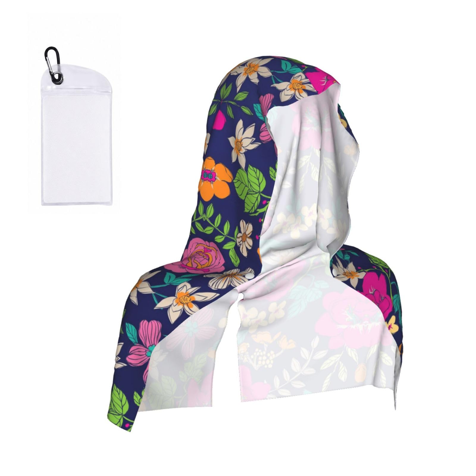 ESNAIUVCD Flowers Print Multifunctional Cooling Hoodie Bandana Portable Sweat Absorbing Design For Beach Workouts Exercise Heat Relief Accessories