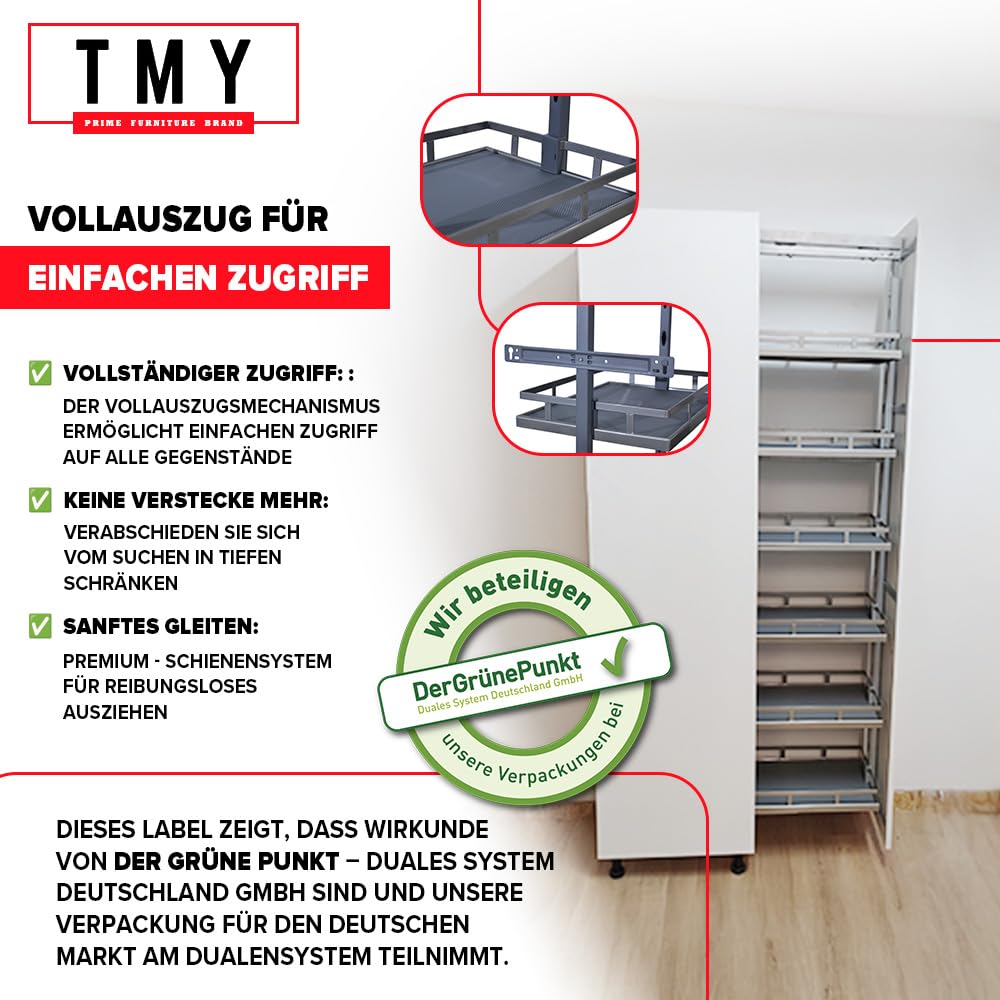 TMY Unterschrankauszug Küchen Schrank Organizer Teleskopschublade