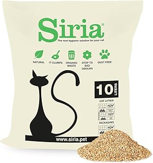 Siria Katzenstreu Set 2 Beutel à 10 Liter Katzenstreu Klumpend und Pflanzlich Im heimischen Biomüll entsorgen (insgesamt 20 Liter, was ca. 8,6 kg entspricht) product image