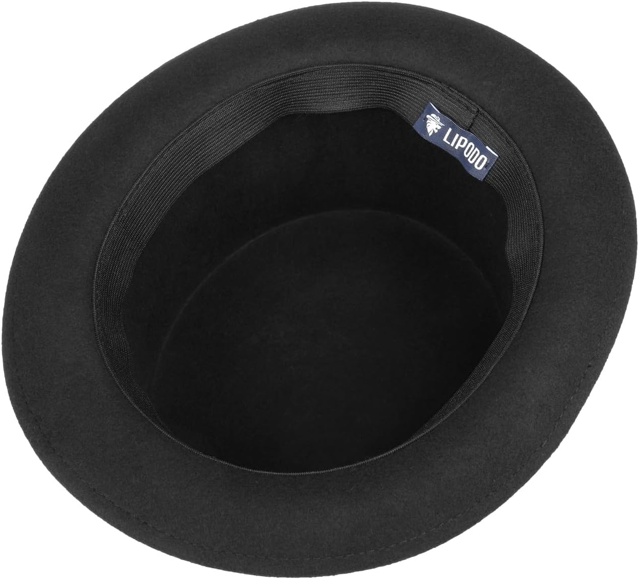 Lipodo Black Felt Top Hat Wool Felt Wedding Hat with Grosgrain Ribbon Made in Italy Men Women Summer Winter - Image 5