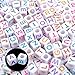 Augshy 1400pcs 5 Color Cube Alphabet Beads Bracelet Letter Beads for Bracelets Making with 1 Roll 50M Crystal String Cord for Jewelry Making（6mm）