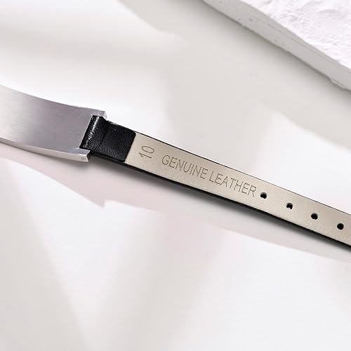 Miniatura 4 de MEALGUET Pulsera de identificación médica para mujer pulsera de alerta médica de acero inoxidable con grabado gratuito, identificación