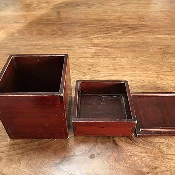 Amazon.co.jp: 骨董 弁当箱 木製 江戸〜明治 アンティーク雑貨