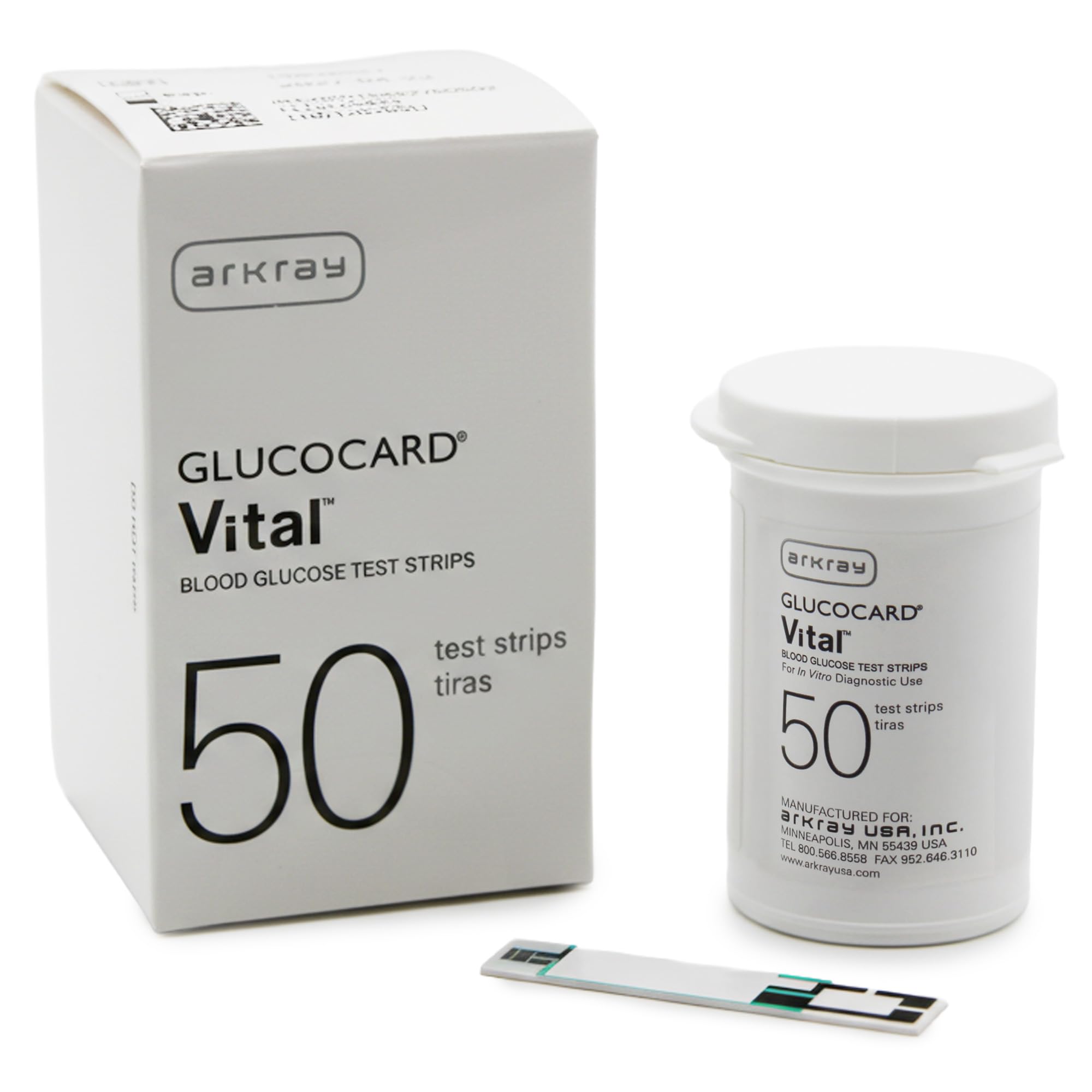 ARKRAY GLUCOCARD Vital Blood Glucose Test Strips – No Coding Required, Fast 7-Second Results, 0.5 Microliter Sample Size – Compatible with GLUCOCARD Vital Glucose Meter, 50 Count