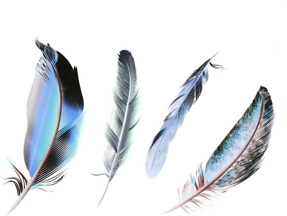 INEBIZBeautiful Transparent Feather Vinyl Car Body Bumper Stickers, Scratch-Repair Decoration Decals White CW0069