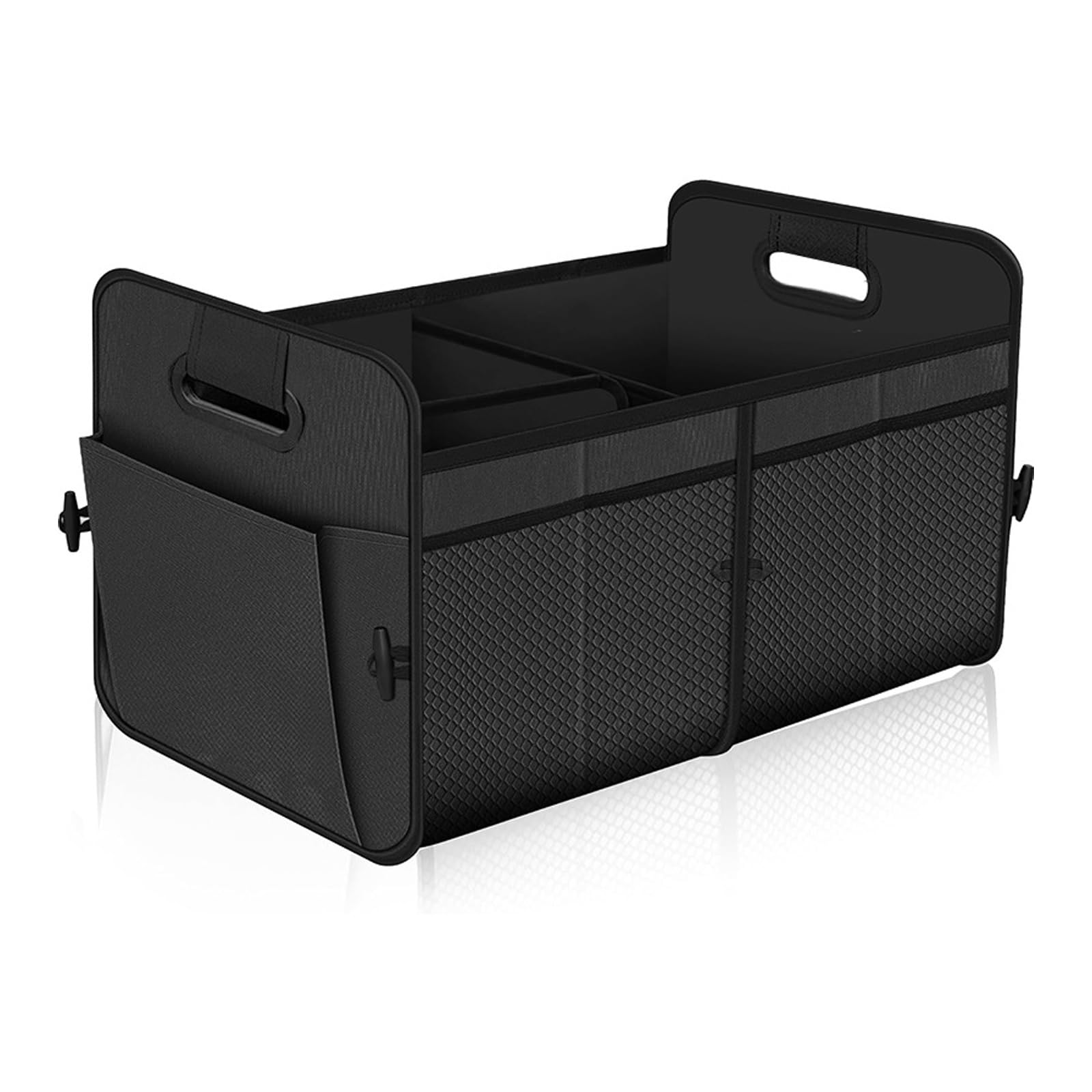 Jazuaiao Water Resistant Car Trunk Organizers Multiple Compartment Storage Bag Foldable Automotive Storage for SUVs Foldable Car with Reinforced Base