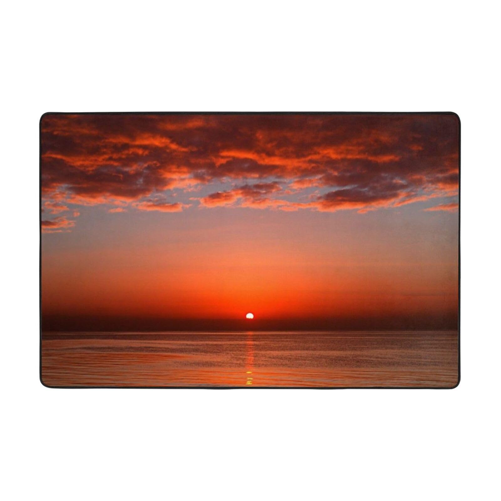 Tapis en flanelle lavable au design sunset print élégant pour salon et bureau