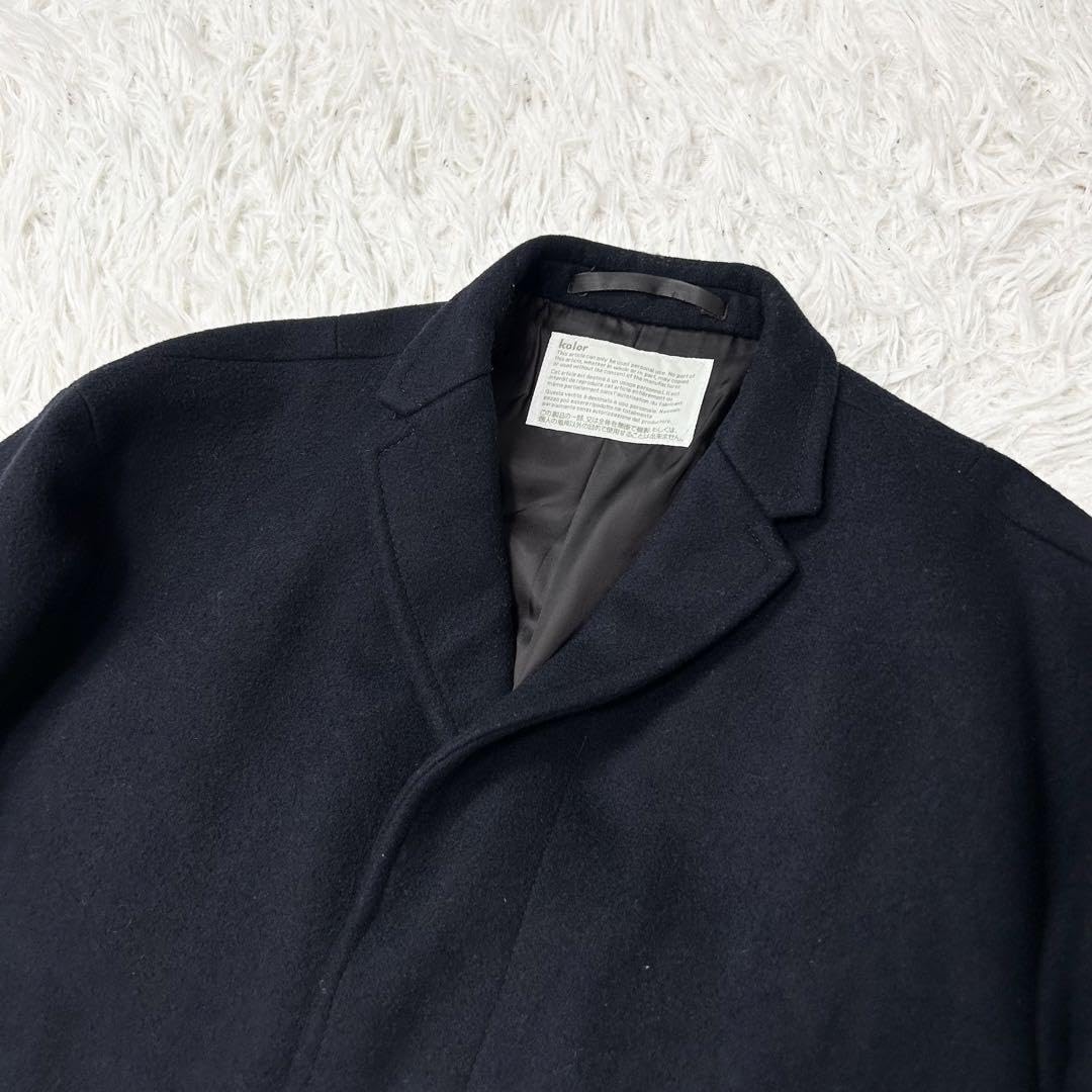 Amazon.co.jp: Kolor パッチワーク ポケット ロングコート カシミヤ混  