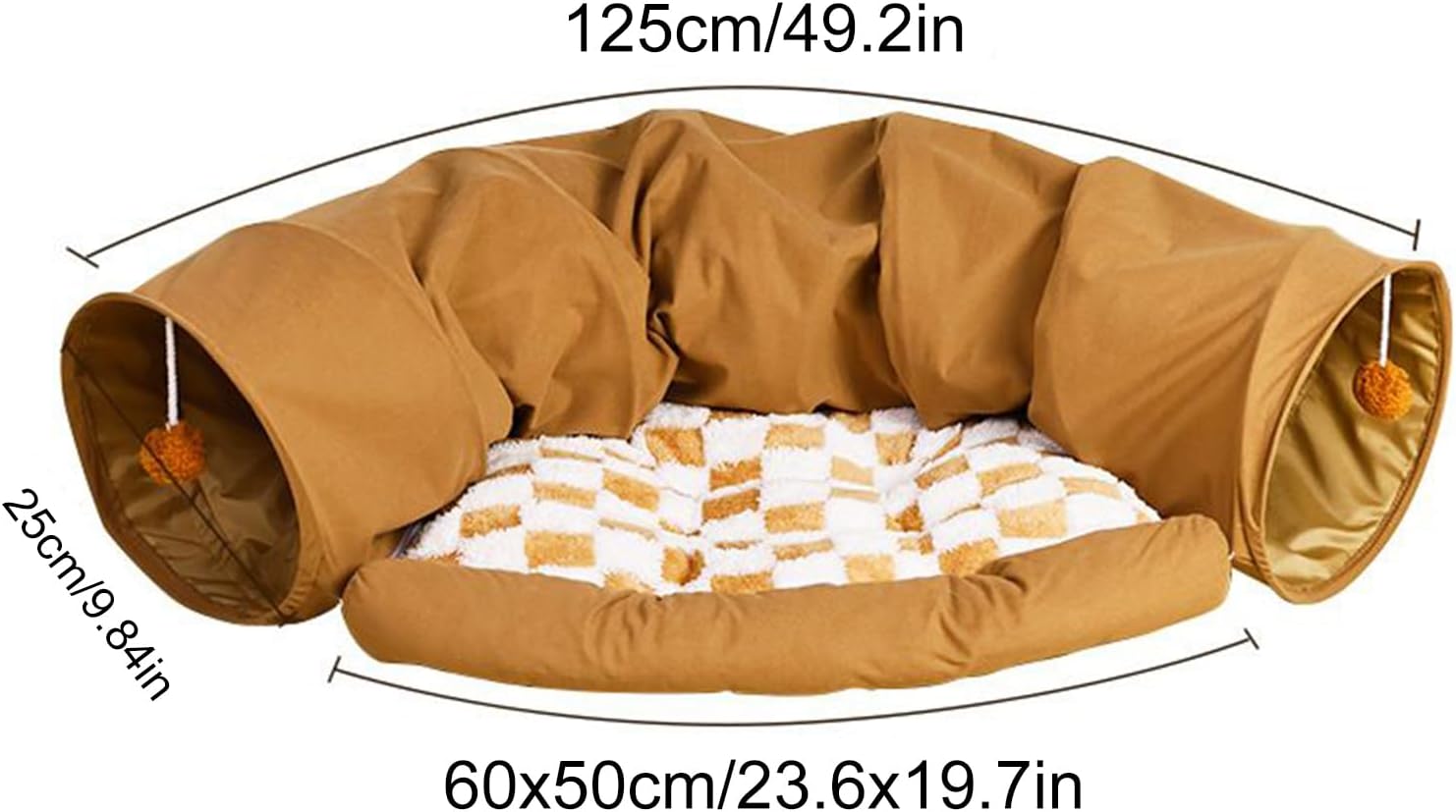 Cat Toys Tunnel Removable - Winter Warm Cat Bed,Cave Thicken Washable House for Exploration Indoor Kitten Keeping Entertained Encouraging Exercise Home Play Exercise