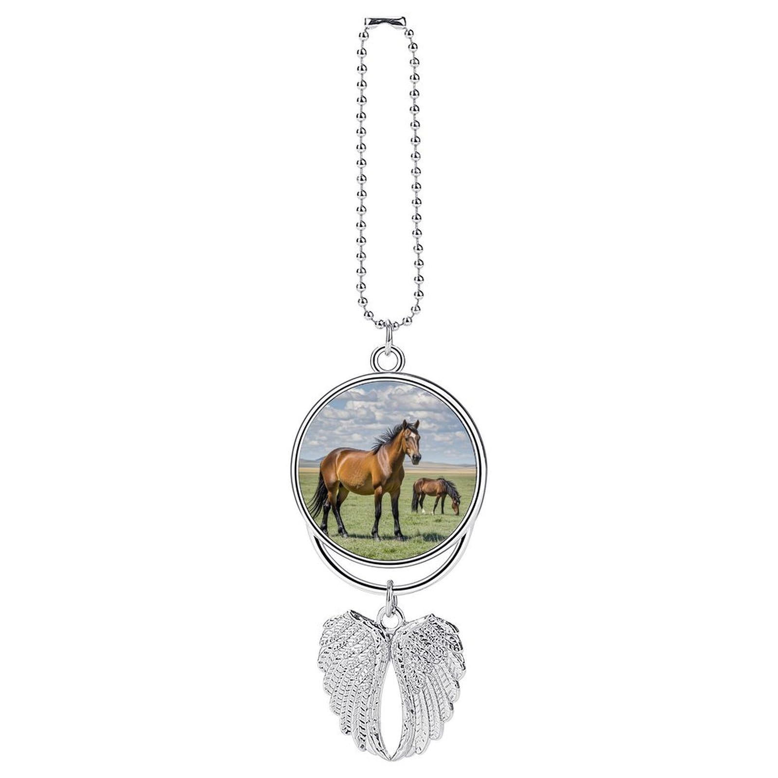 Grazing Wild Horses Car Charm Alloy Car Rear View Mirrors Hanging Ornaments Stylish Car Pendant Funny Auto Hanging Accessories Car Hanging Ornaments Gift for Women Men