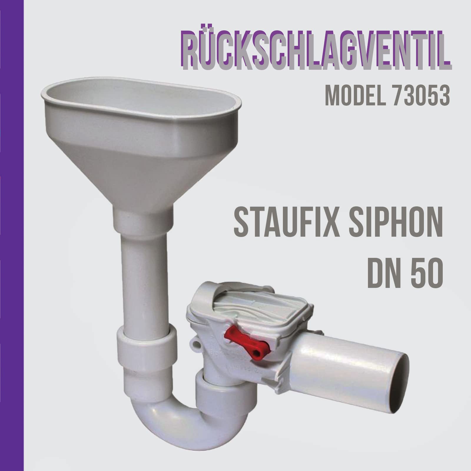Kessel Staufix 73053 U-Geruchsverschluss mit Rückschlagklappe für Heizungsanlage Ø 50 mm