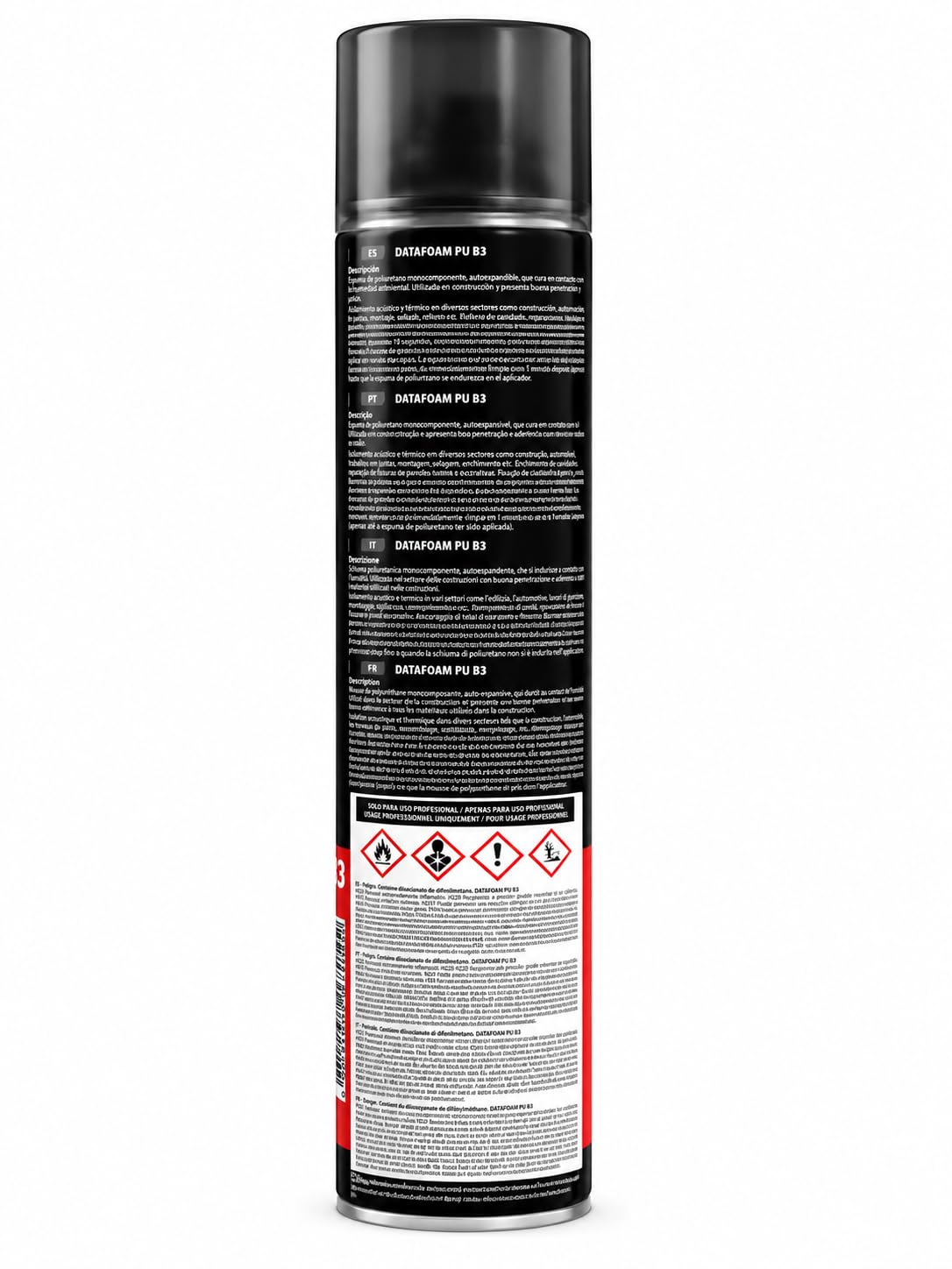 Espuma de Poliuretano B3 para Pistola 750 ml Datacol Z225110– Pack 6 Aerosoles Aislantes y Selladores Profesionales – Alto Rendimiento 36-42L