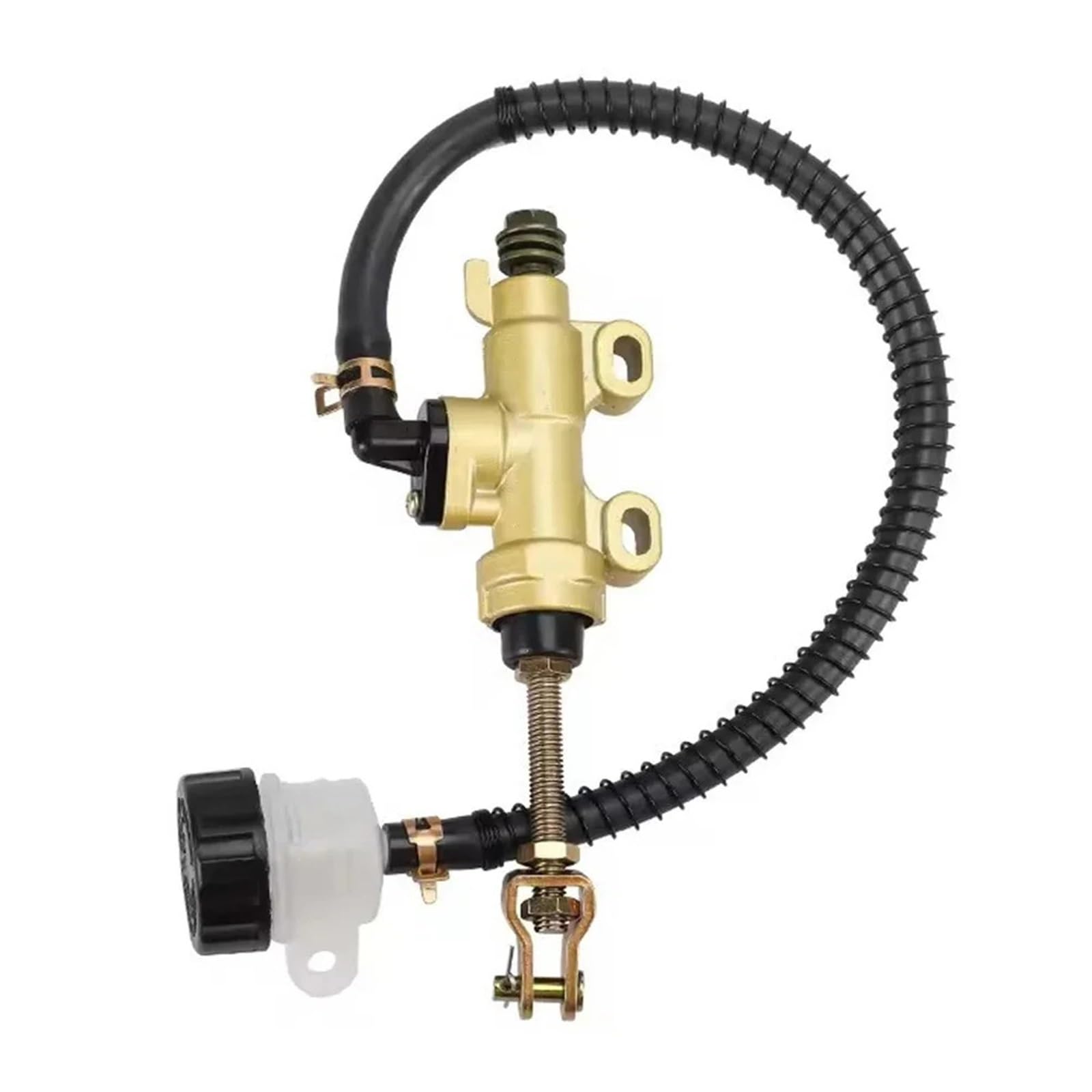Haysxvr Gold Silver Rear Foot Brake Master Cylinder Pump Quad Atv Hydraulic With Reservoir Fit For Pit Dirt Bikes Motorcycle Forward Brake Pump(Gold)