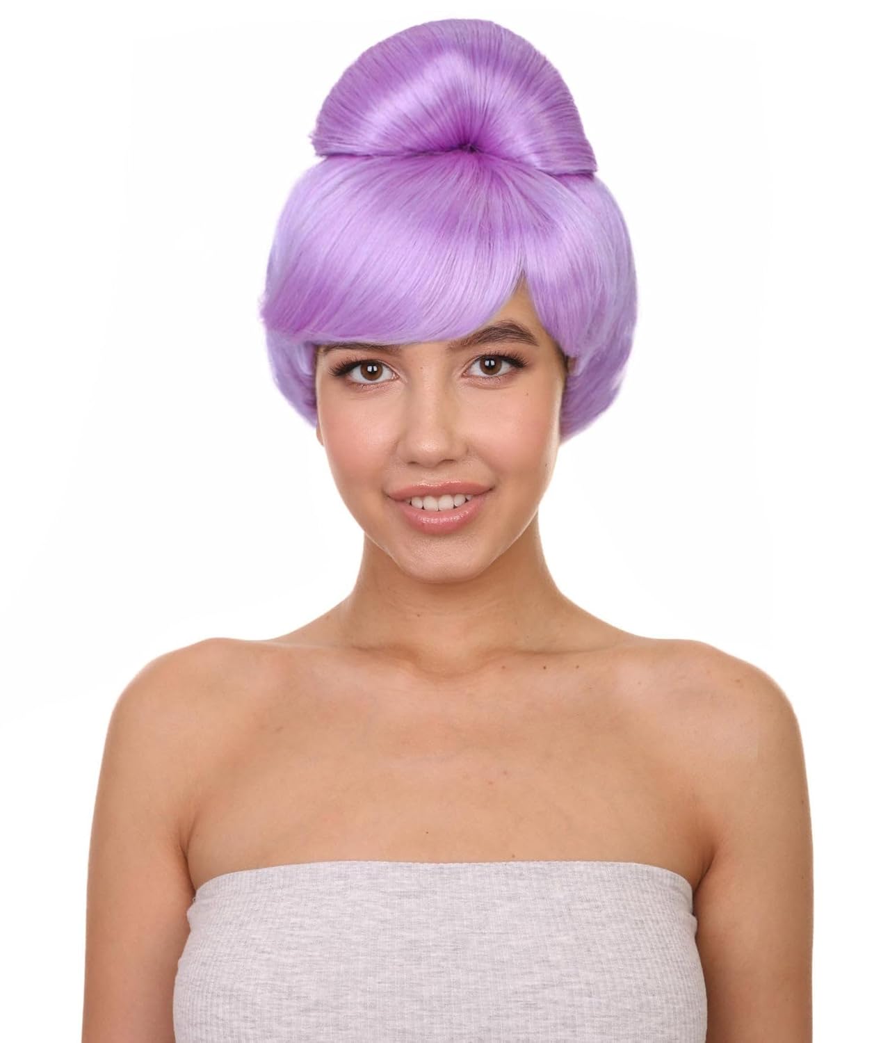 Women's Premium Bun Wig - Adjustable Capless Hair extensions with Realistic Synthetic Fibers - Multi-Color Elegant Bun Hairpiece for Halloween Cosplay, and Everyday Wear, Light Purple