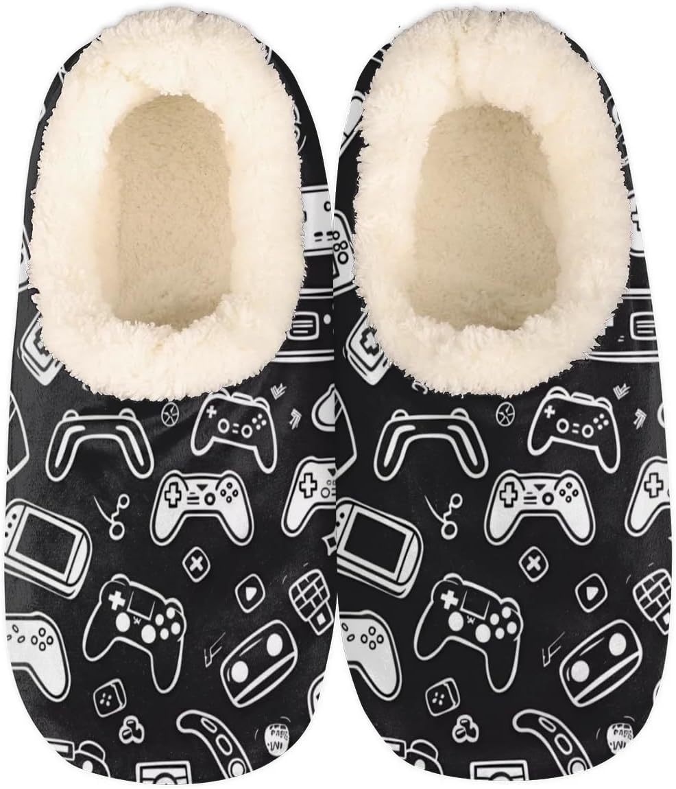 House Slippers for Women Men, Animal Fuzzy Soft Cozy Non Slip Slipper Socks for Indoor Outdoor