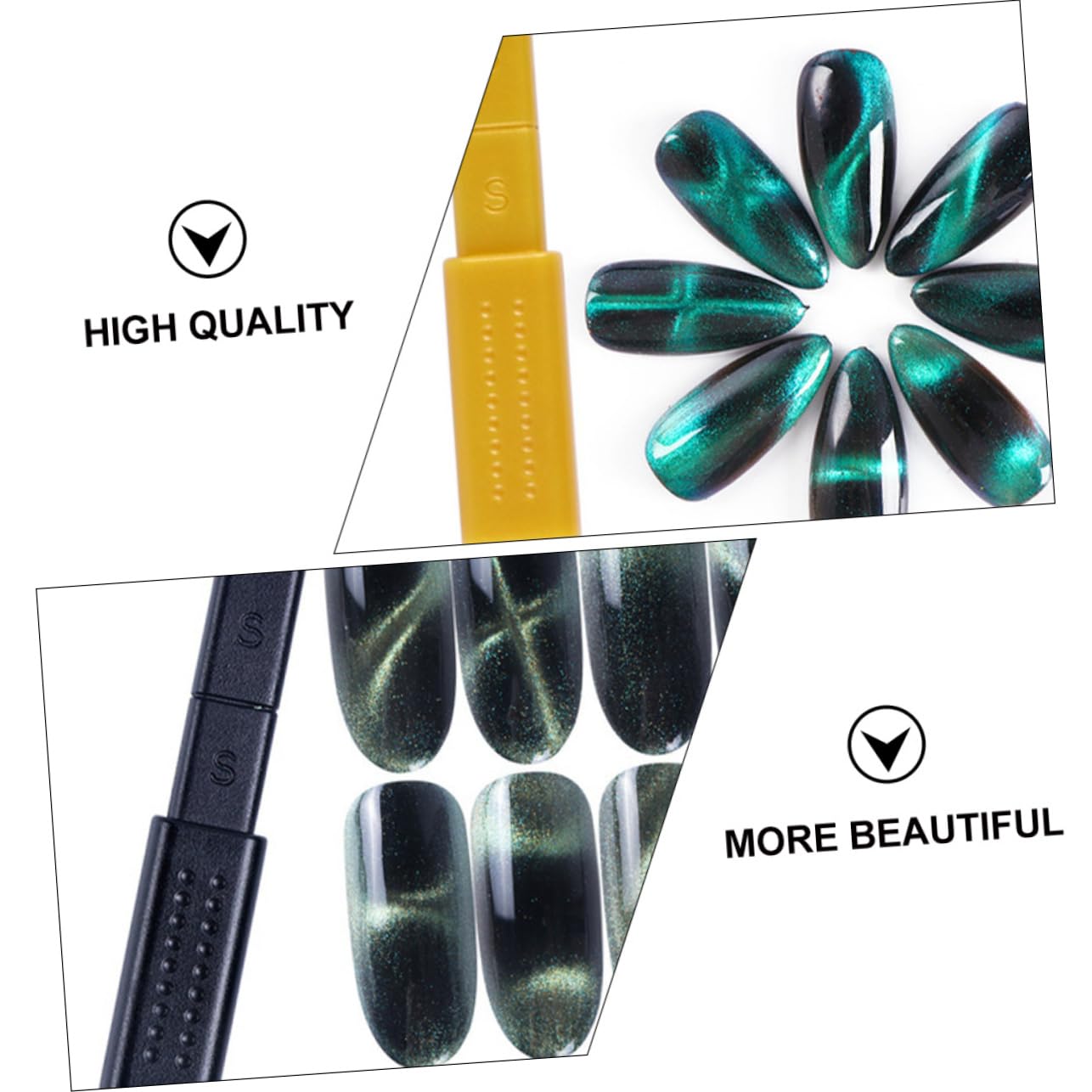 Housoutil 16pezzi Penna Magnetica Per Unghie Cat Eye Strumenti Magnetici Per Nail Art Colori Random Per Manicure Creativa e Unica Adatta Per Salon e Uso Domestico