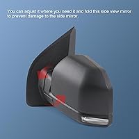 Vista 4 de JDMSPEED Espejo retrovisor lateral izquierdo eléctrico con calefacción, señal LED texturizada, negro, izquierdo, LH, compatible con Ford F150