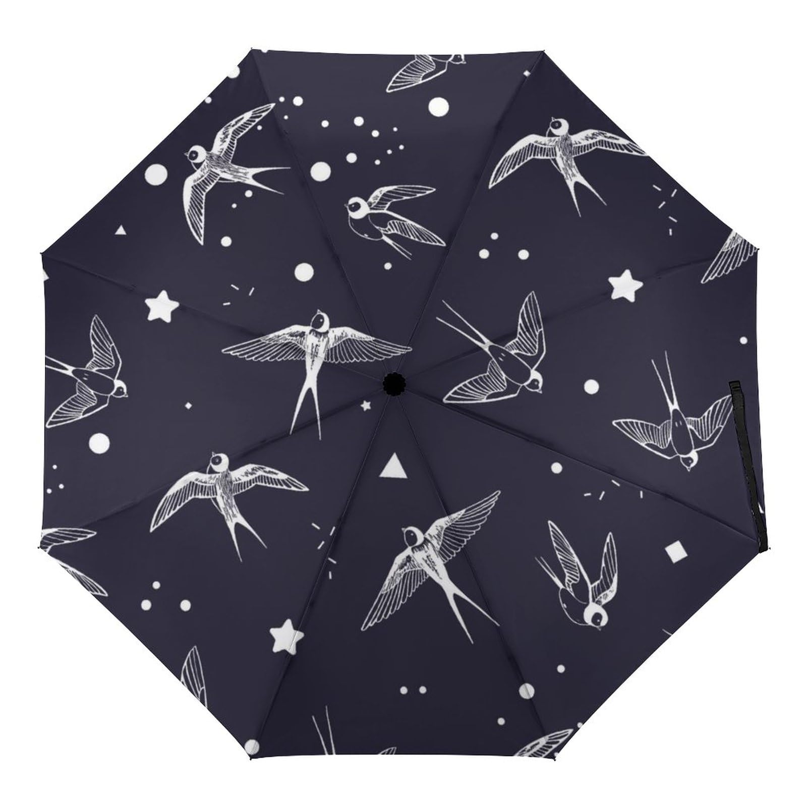 ORENZ Automatic Umbrella Swallow Bird Pattern Folding Umbrellas Light Windproof Umbrellas Portable Travel Umbrella
