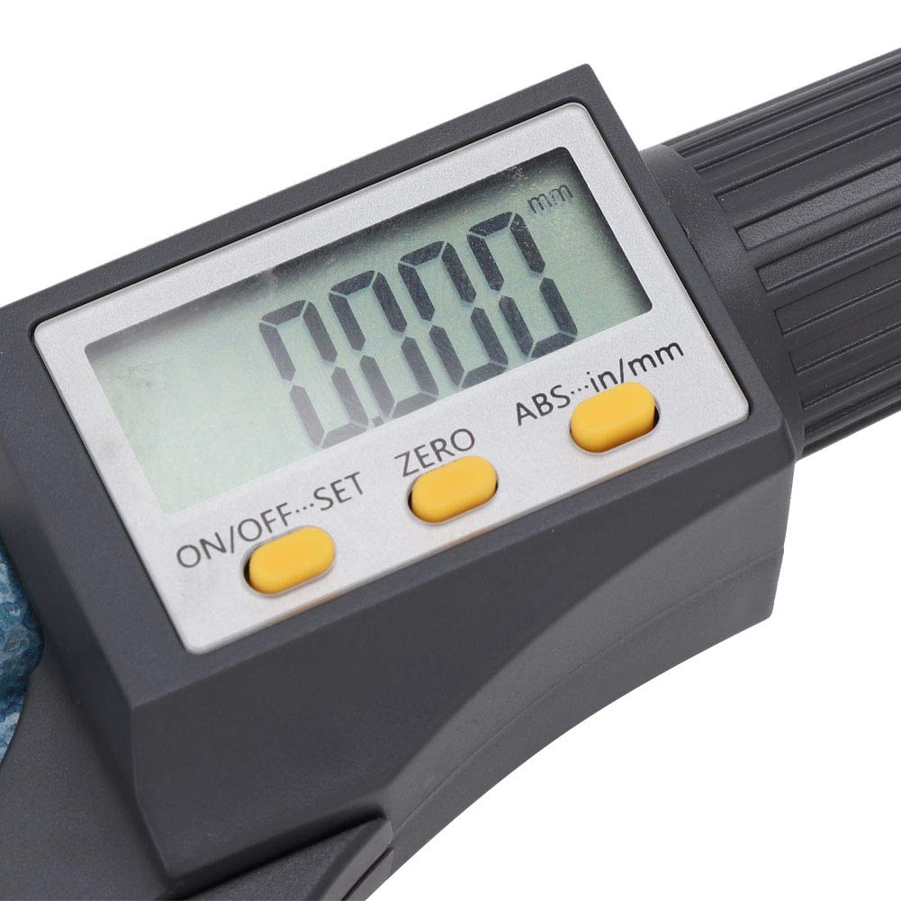 Micrómetro de error bajo de alta precisión con pantalla digital de aleación cromada, resolución de 0,001 mm para calibradores mecánicos, micrómetro de maquinista (MOZUOkGLH2l5-01)