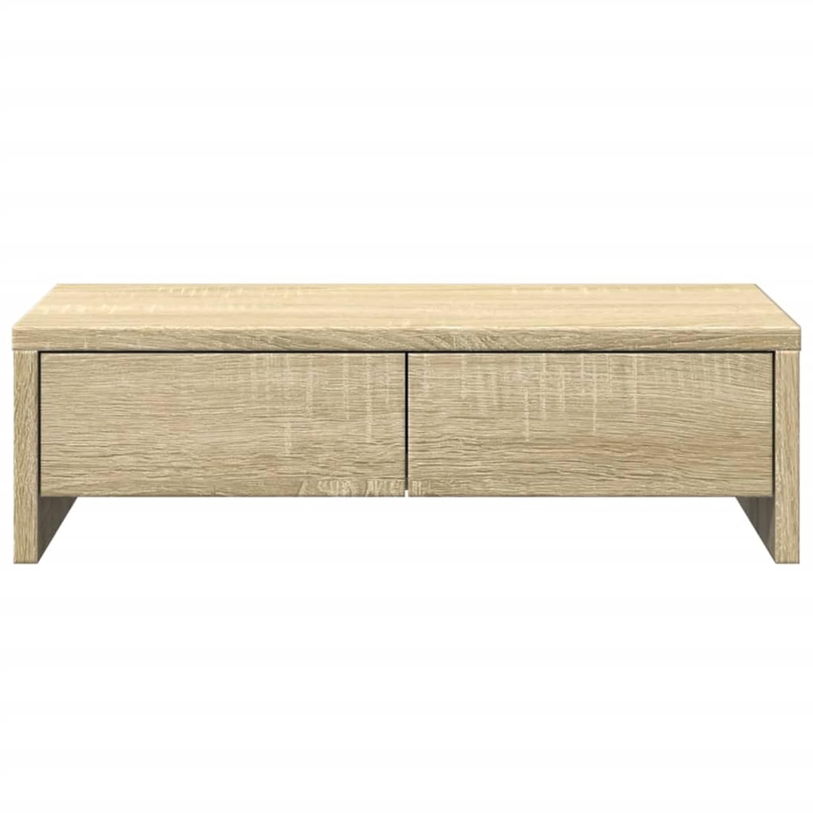 Gecheer Supporto per Monitor Doppio con Cassetti, Regolabile Altezza 50x27x15 cm in Truciolato, Scrivania Ufficio Casa per Lavoro da Remoto e Studio