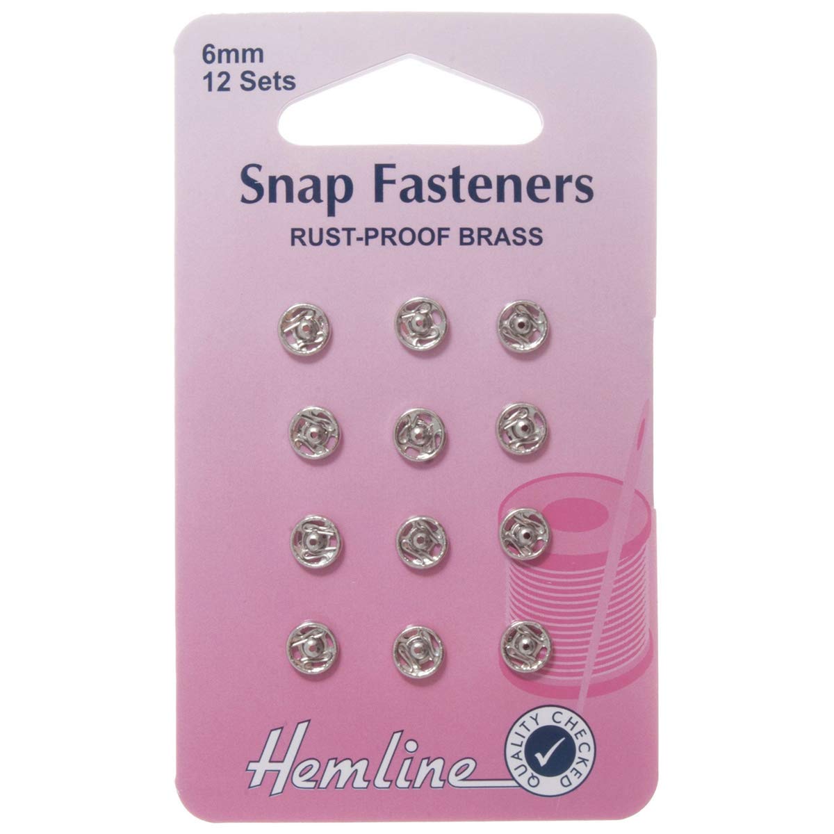 Silver - 12 x 6mm Rustproof Brass Press Studs Snap Fasteners **Free UK Delivery** Metal Snaps Heavy Duty Sew On Poppers Tich Rivet Sewing Hemline