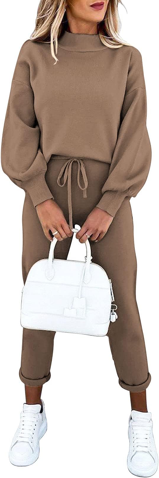 Women's 2 Piece Outfits Long Sleeve Pullover Sweatshirt Jogger Pants Sweatsuit