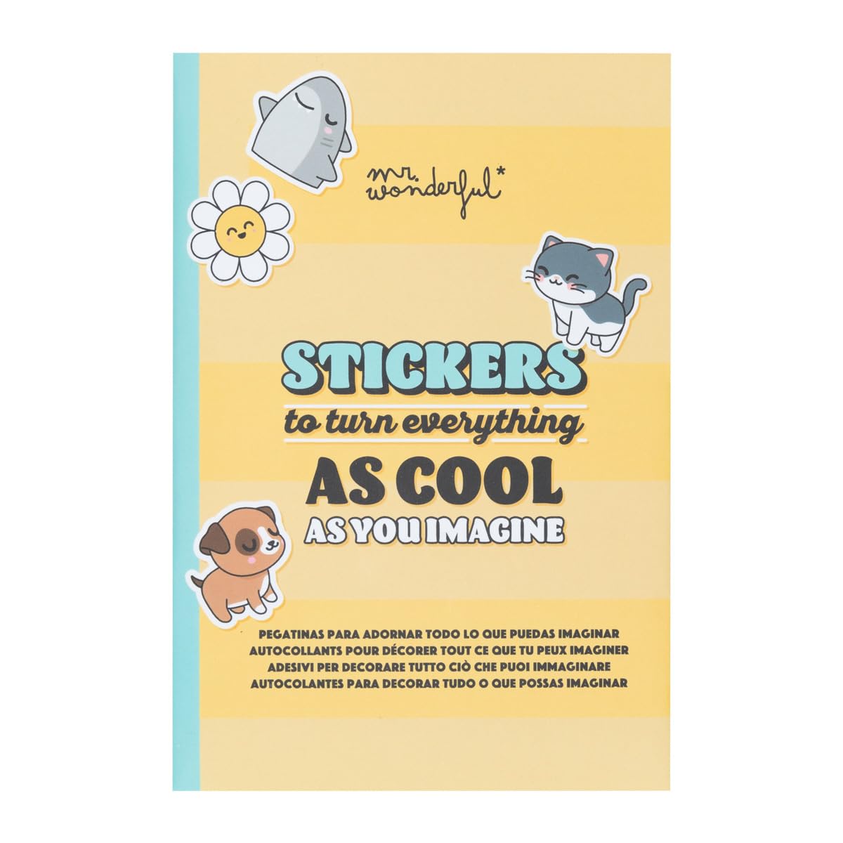Mr. Wonderful - Stickers to Decorate Everything You can Imagine - Contains 6 Sheets of Normal, Embossed and Holographic Stickers
