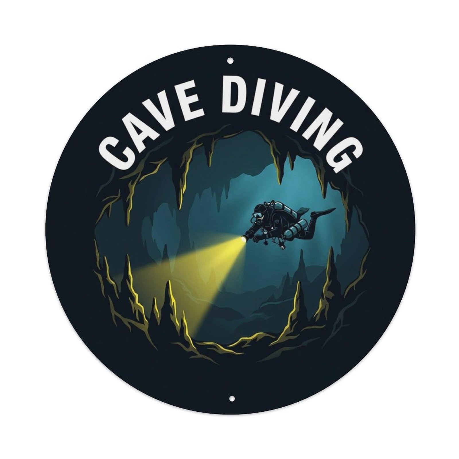 Vintage Cave Diving Extreme Sports Vintage Metal Tin Sign Plaque Wall Decor for Cafe, Club Bar, Office, Garden Metal Poster 8x8Inch