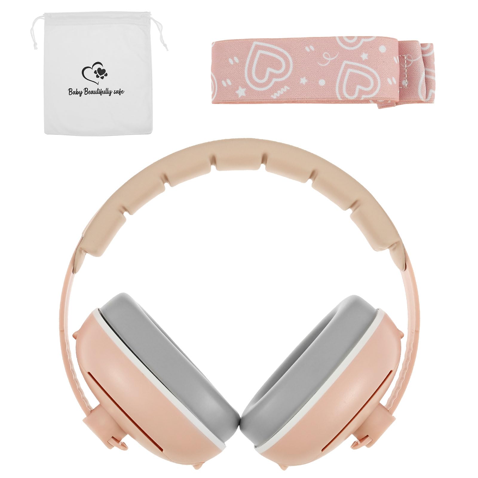 Baby Ear Defenders,25dB Baby Noise Cancelling Headphones,Toddler Travel Noise Reduction Ear Protection with Adjustable Headband,Noises Cancelling Headphones for 3-48 Months Babies & Toddlers(Pink)