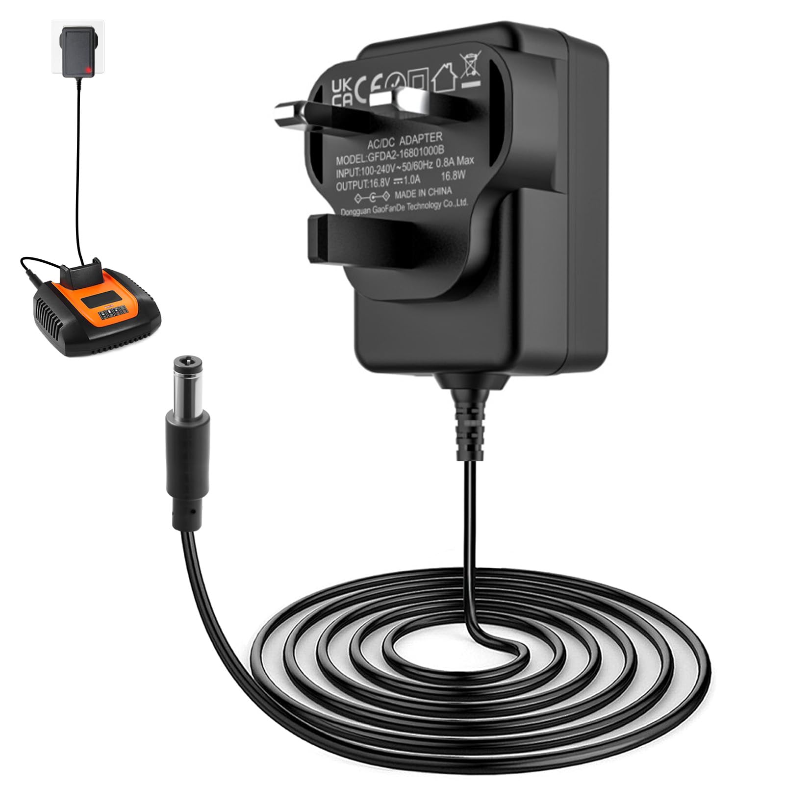 21V 0.5A DC 5.5 * 2.5 Lithium Battery Charger for Mini Chainsaw Leaf Blower