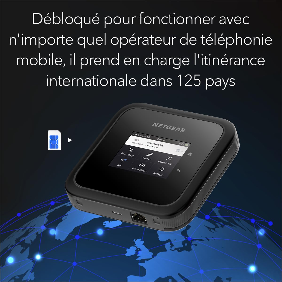 NETGEAR Routeur Hotspot Mobile Nighthawk M6 5G WiFi 6 (MR6150) – Compagnon de Voyage, connexions Rapides et sécurisées 2,5 Gbit/s – Partage 32 appareils – Déverrouillé, itinérance Internationale