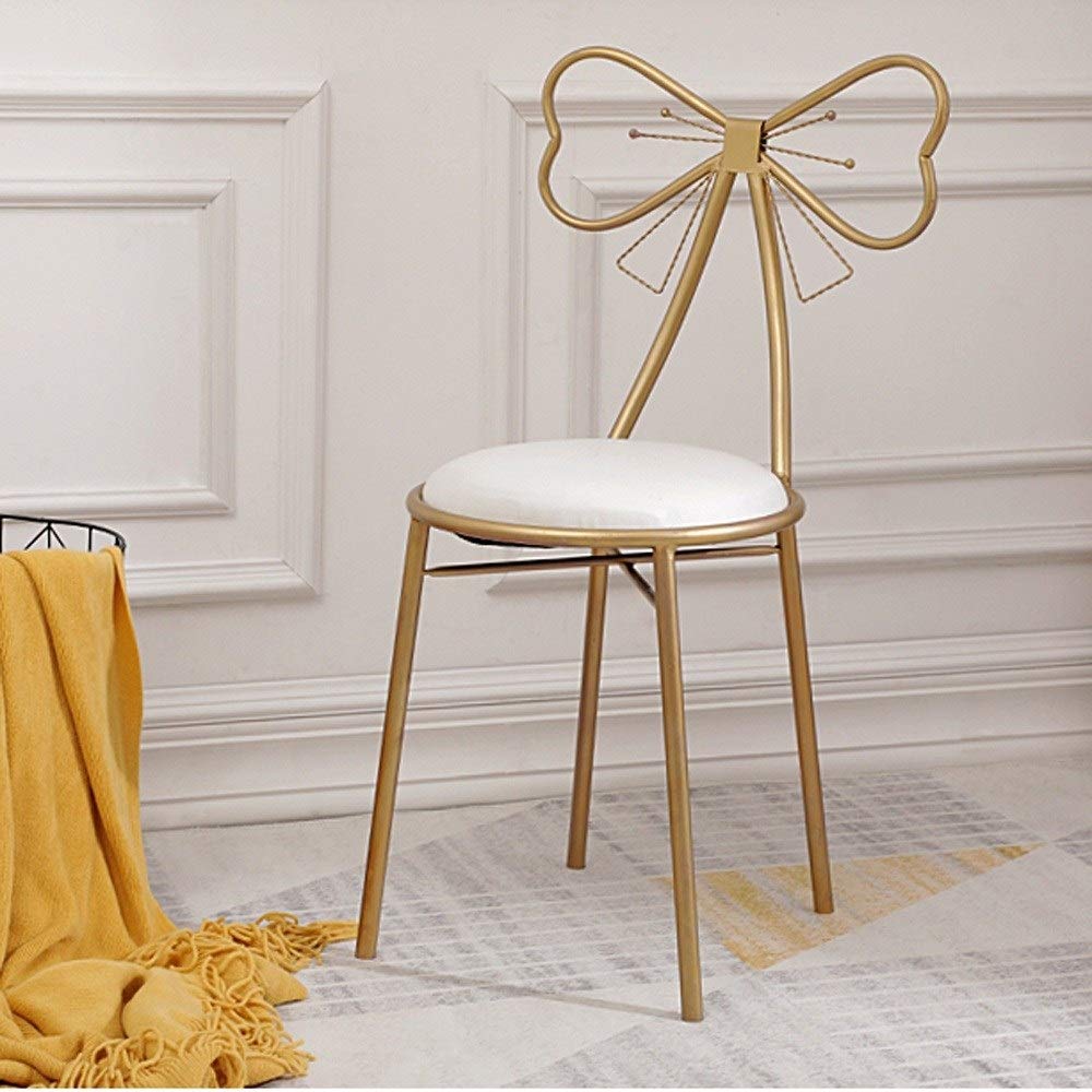 Tabouret de salon en cuir PU et dossier métal, banc à chaussures maison