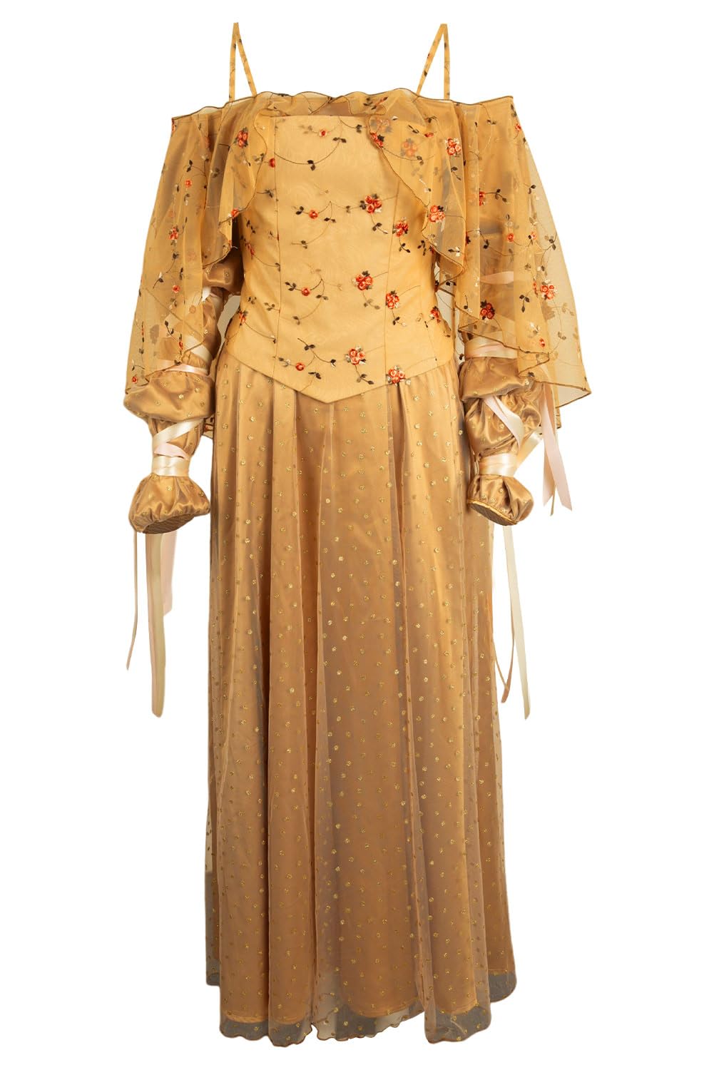 Padme Amidala Robe de cosplay pour femme Padme Jaune Robe d'Halloween Tenue de fête pour adulte