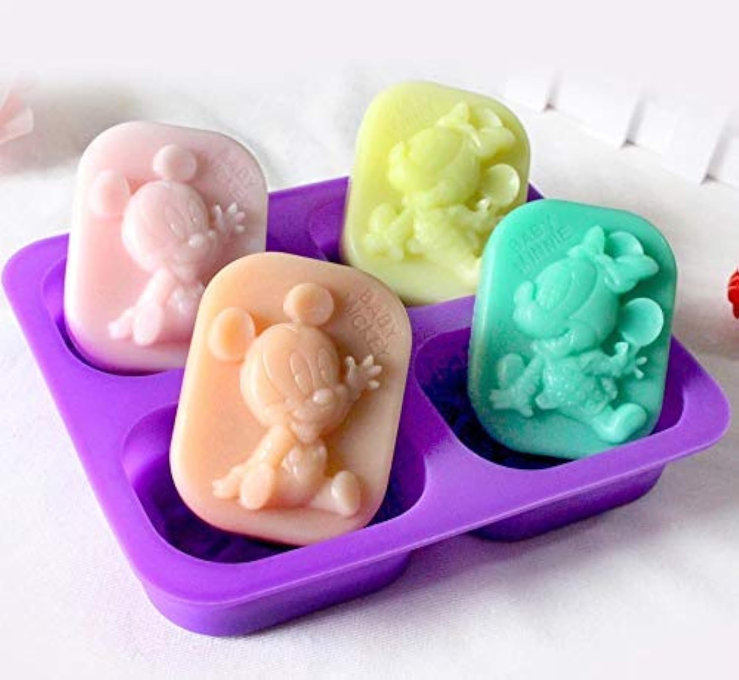 Purenso Select - 4 Cavity Silicone Assorted Disney Mickey-Minnie Mouse Soap Mould/Mold (PUR1015-10)-image-29