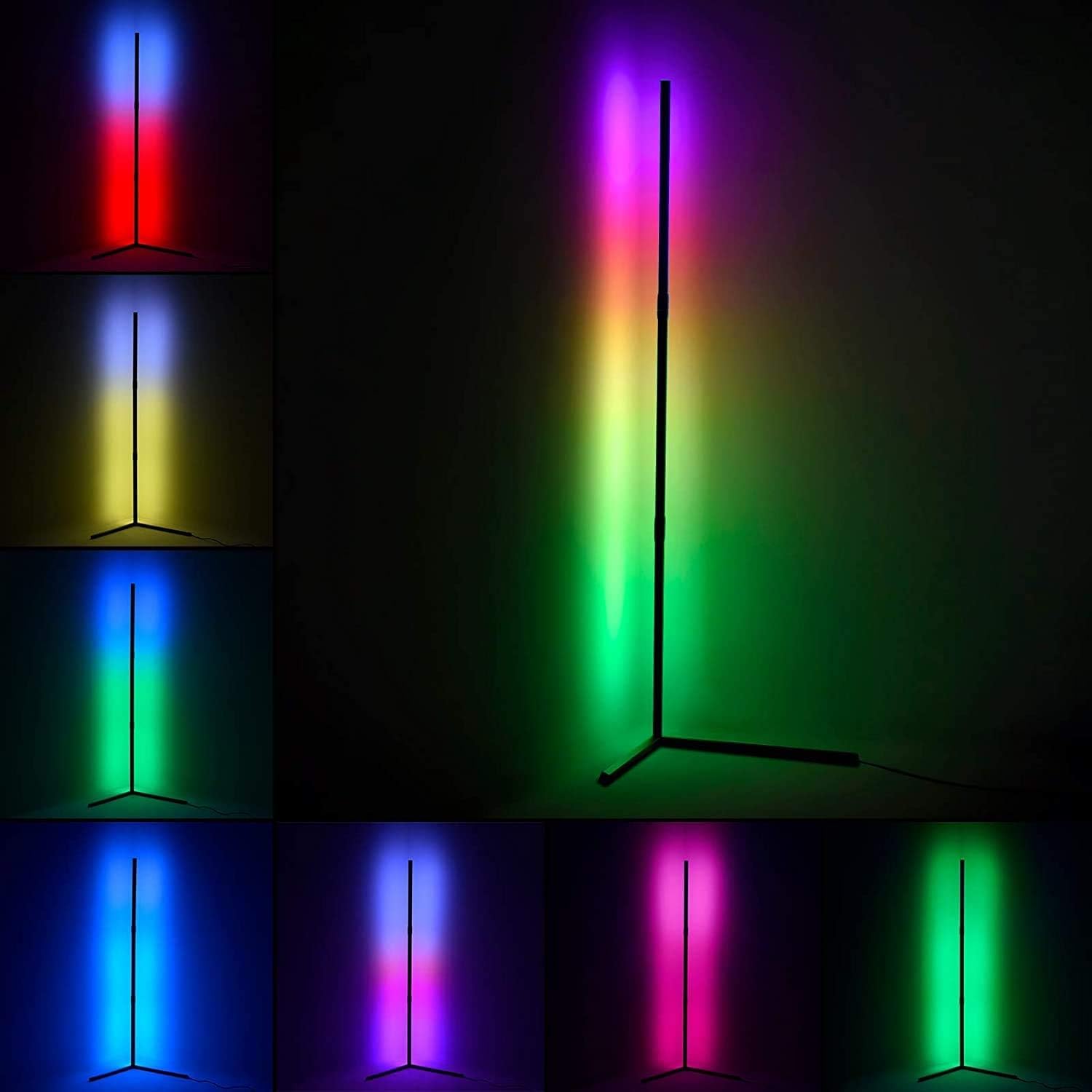 Relohas LED RGB Lamp, Corner Floor Color Changing Modern Floor Lamp,Ambient Mood Night Light for Living Room, Bedroom