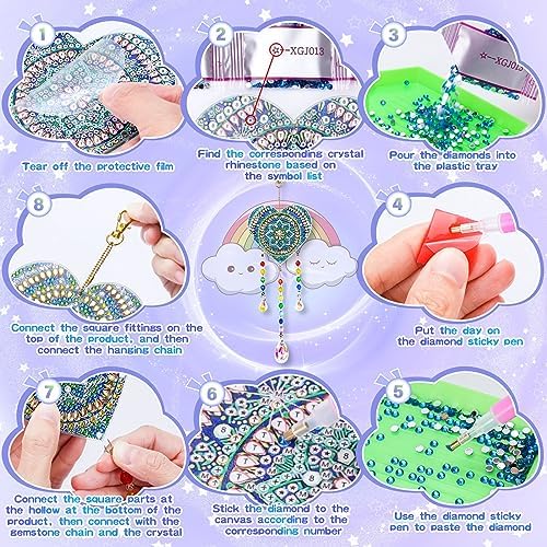 Diamond Painting Wind Chime Kit Toys DIY Kids Crafts Diamond Art Sun Catcher for Home Garden Window Decor - Girls Gifts 5 612RSHSCbOL. AC