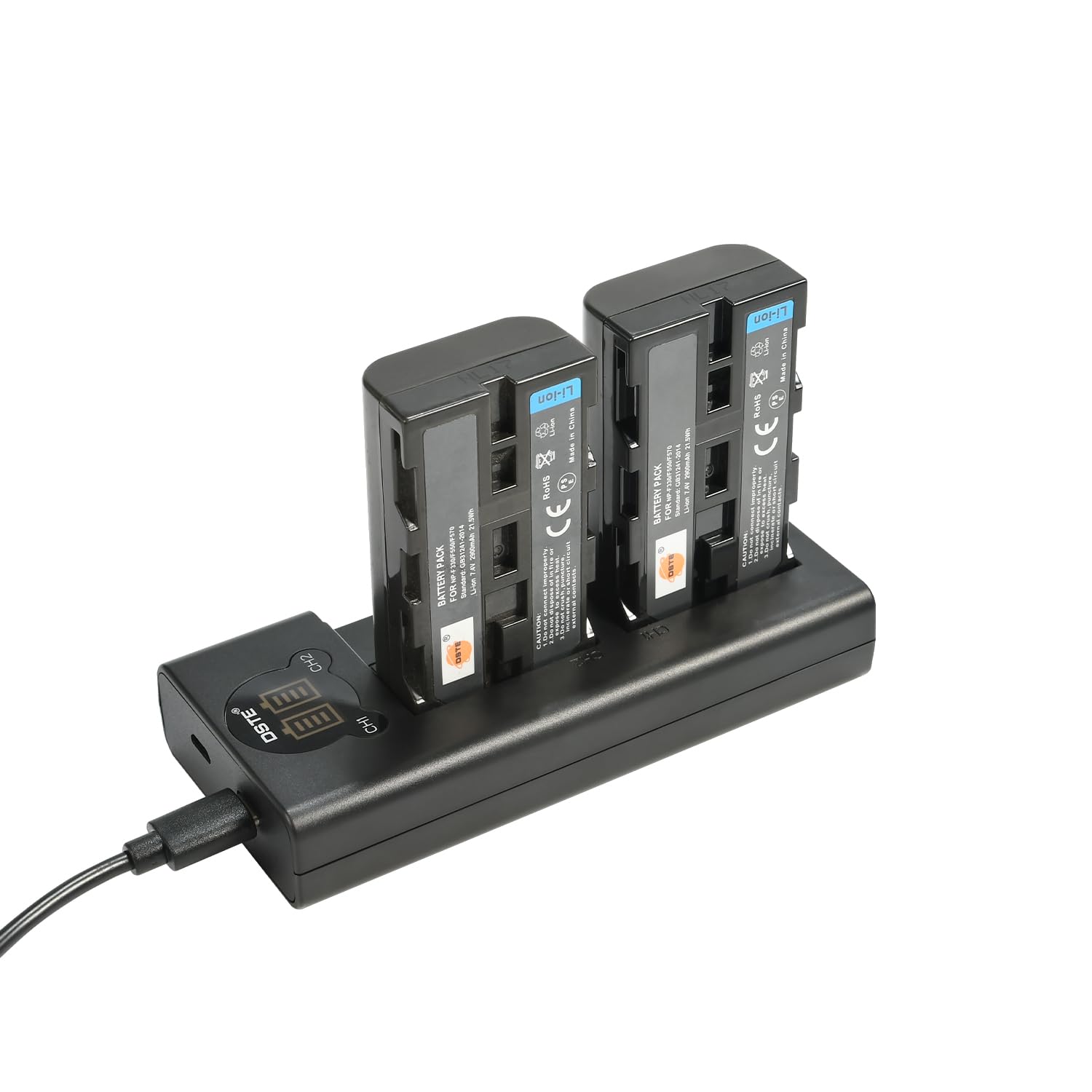 Dual-Channel Batteria Caricabatterie Compatibile per Sony NP-F330 NP-F550 NP -F570 NP-F750 NP-F770 NP-F960 NP-F970 CCD-TRV DCR-TRV Series Handycam Camcorder Photography LED Vedio Light