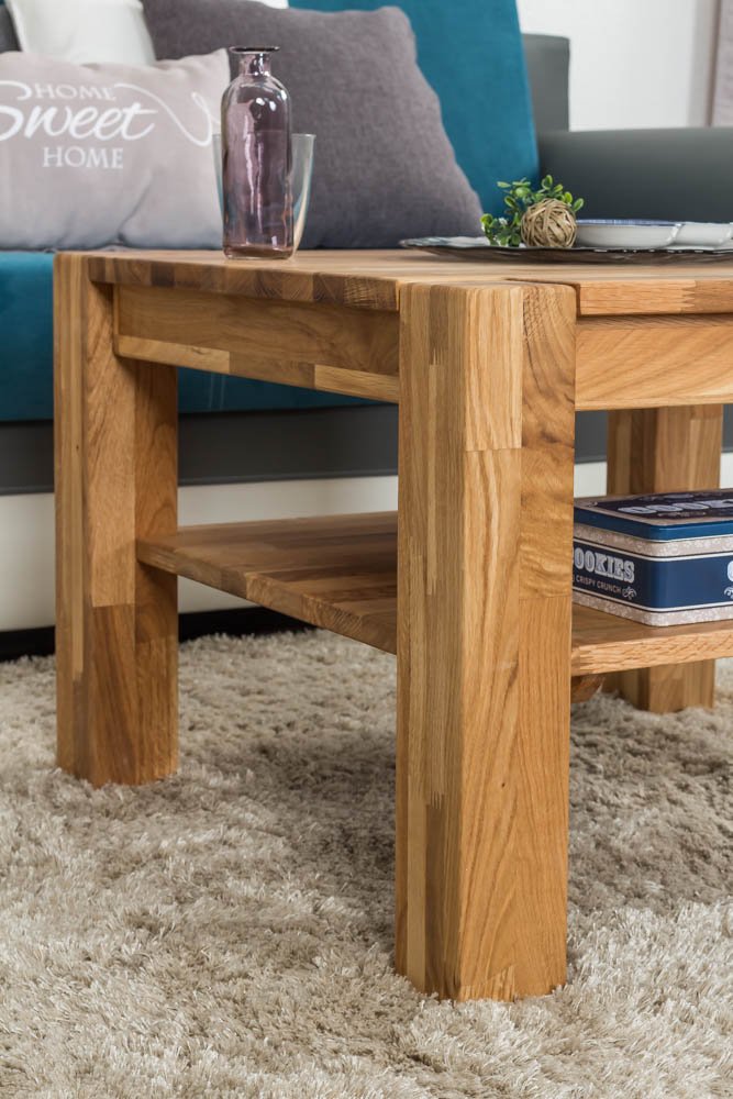 Couchtisch Wooden Nature 123 Eiche massiv - 45-65 - 65 cm (H - B - T)