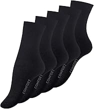 VCA 10 Paar Damen Socken schwarz, COMFORT, Ohne Gummibund, Baumwolle, Gr. 35-38
