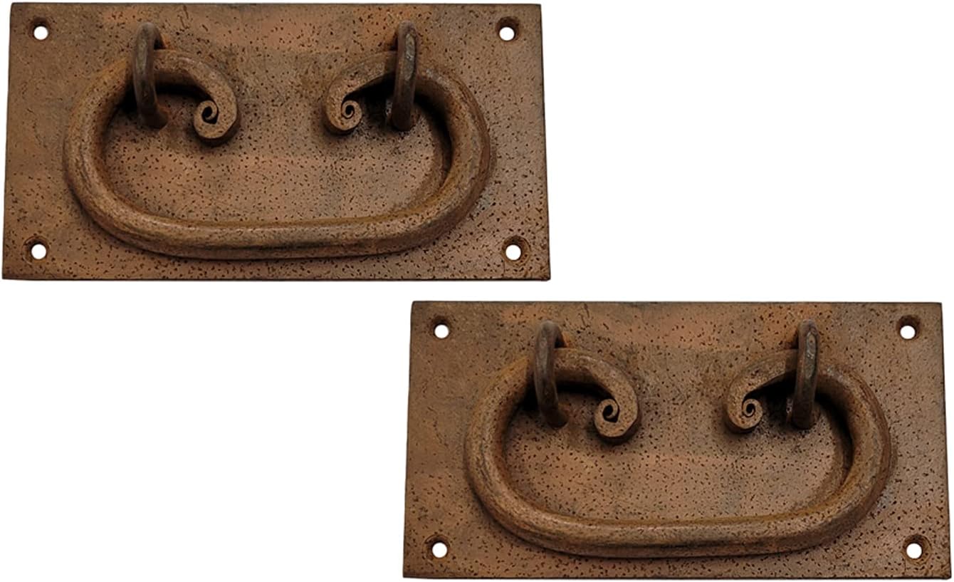 Adonai Hardware "Phebe Antique Iron Drop Pull (Supplied as 4 Pieces per Pack) - Black Powder Coated