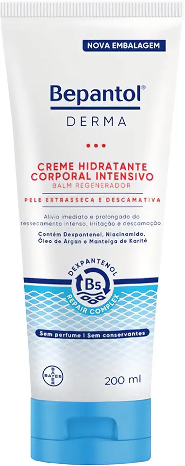 Bepantol Derma Creme Hidratante Corporal Intensivo, Balm Regenerador, Pele Extrasseca e Descamativa, 200ml